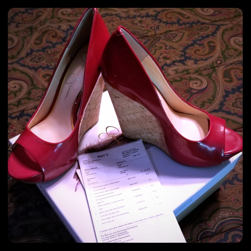 Jessica Simpson Red Wedges